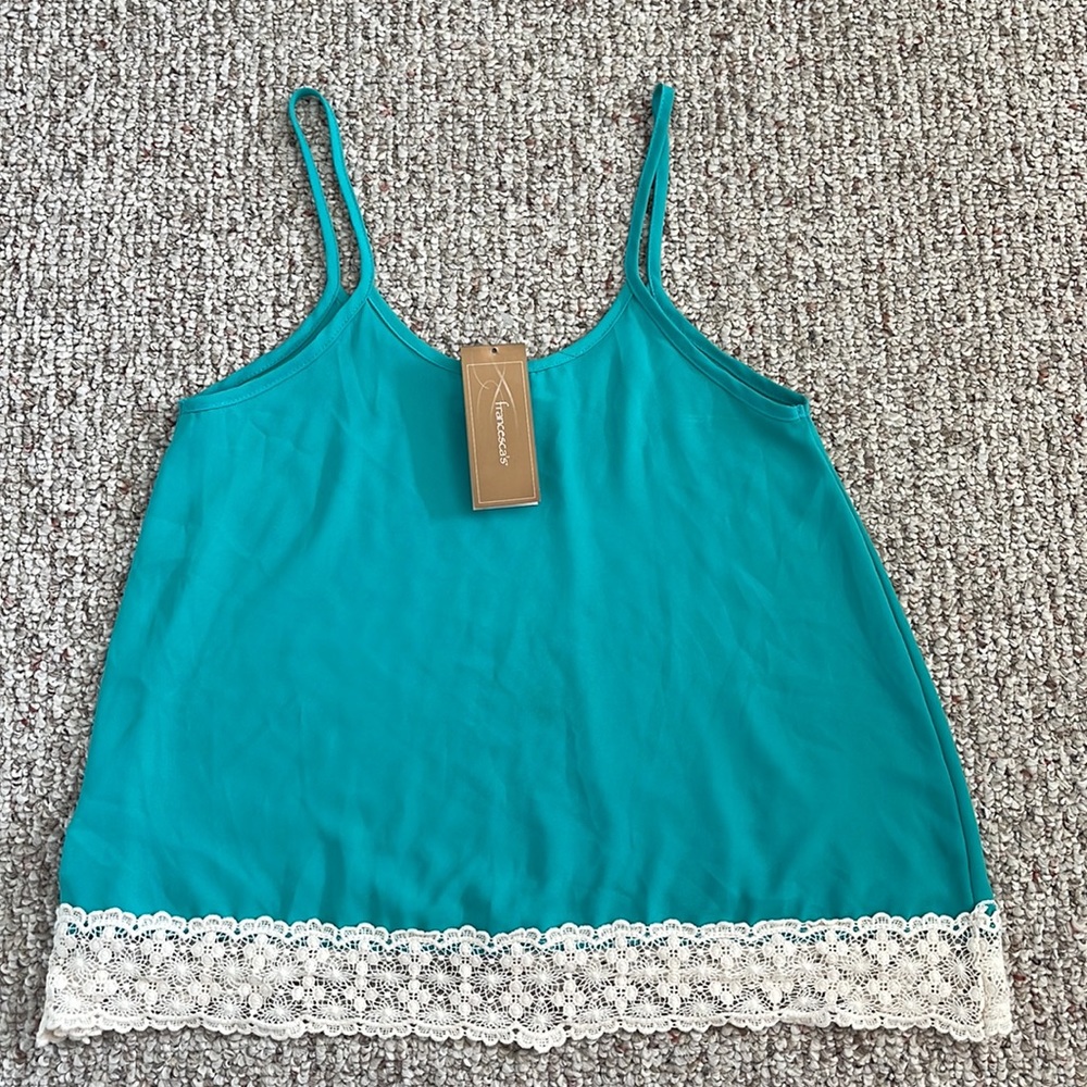 Francesca’s Tank Top with Embroidered Trim - NWT